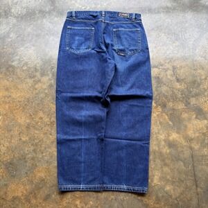 Vintage FUBU FB Collection Baggy Jeans Blue Denim Wide Leg Hip Hop Mens 90s